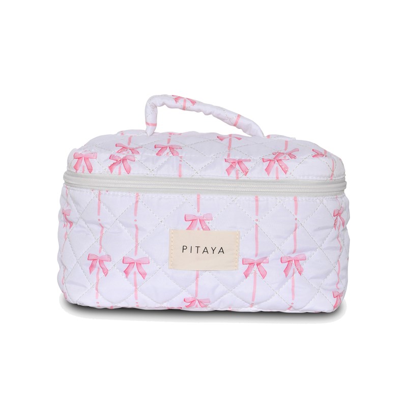 PITAYA Toilettaske L Cute Bow Pink/hvid