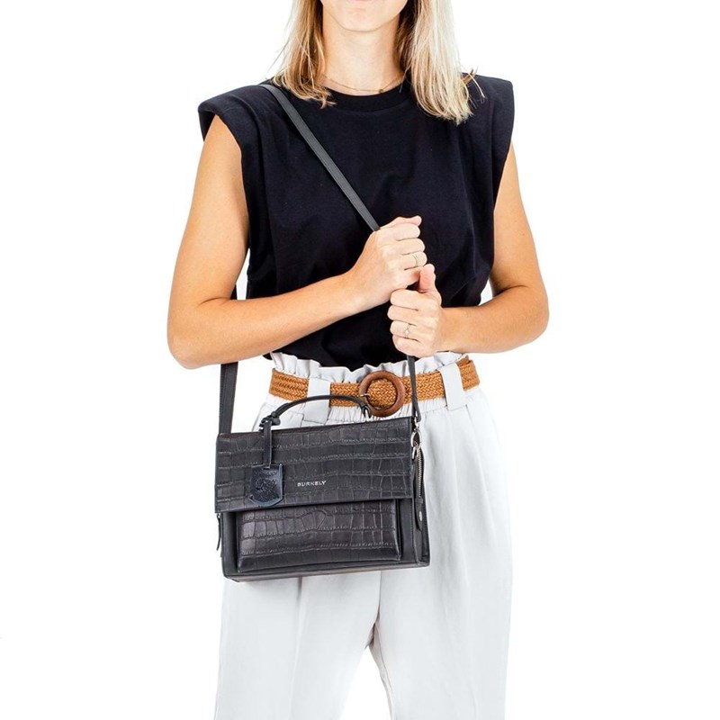 Burkely Håndtaske Citybag Croco Caia Sort/Croco 5