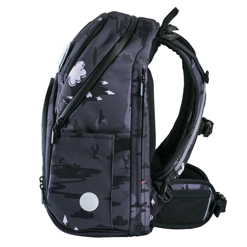 Frii of Norway Skoletaske Expand Dinosaur Sort motiv 2