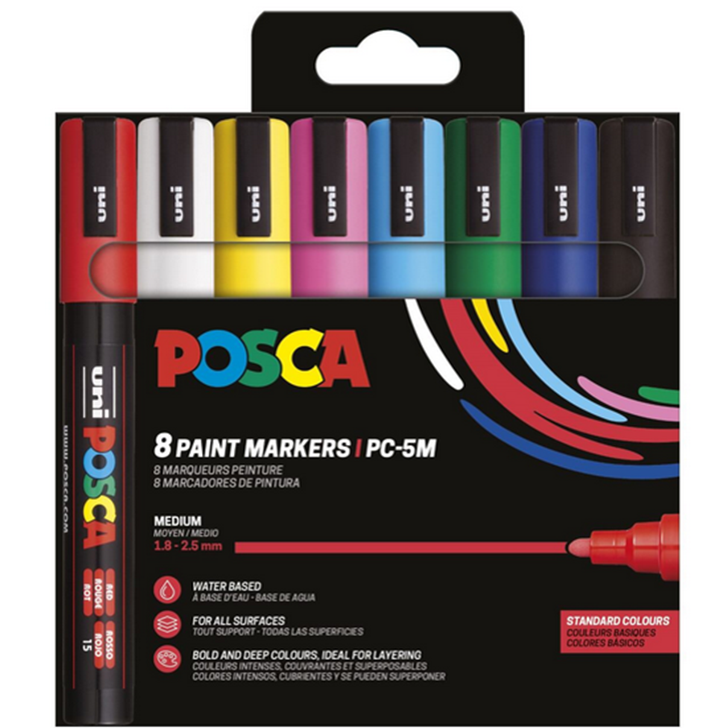 POSCA Tuscher POSCA PC-5M 8-set Multi