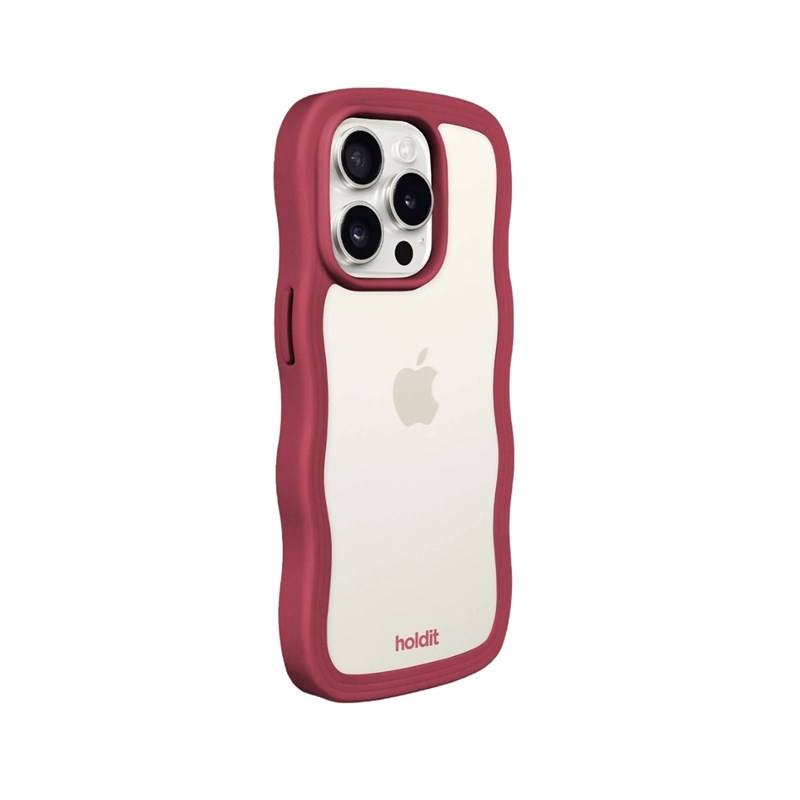 Holdit Mobilcover Wavy Rød/Hvid Iphone 15 Pro 4