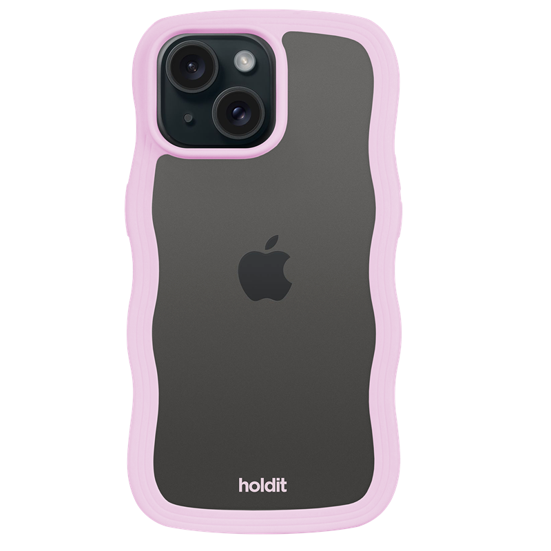 Holdit Mobilcover Wavy Transparent Lilla Iphone 15 2
