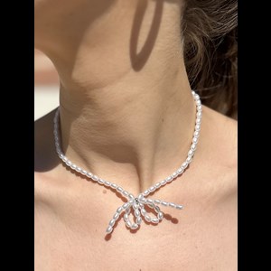 Conmé Halsband Bow Vit alt image