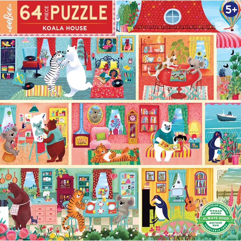 eeBoo Puslespil Koalahuset 64 Mønstret 1