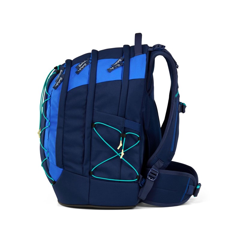 Satch Skolväska Pack Crossed Blue Blå/Grön 6
