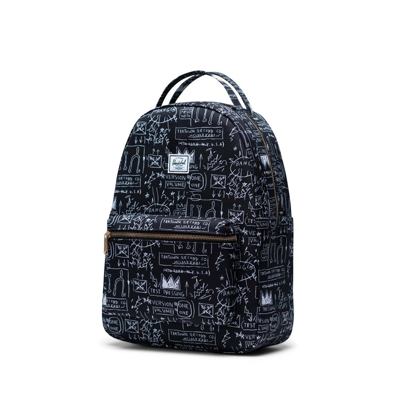 Herschel Rygsæk Nova Mid-Volume Sort m/hvide bogstaver 3