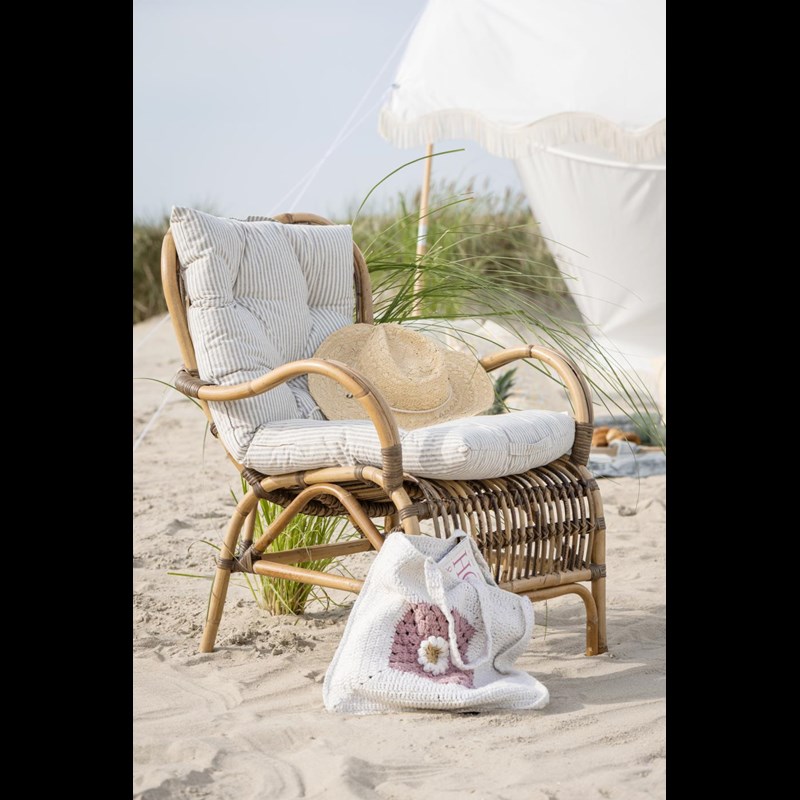 Ib Laursen Totebag Virkad väska Blomma Creme 4