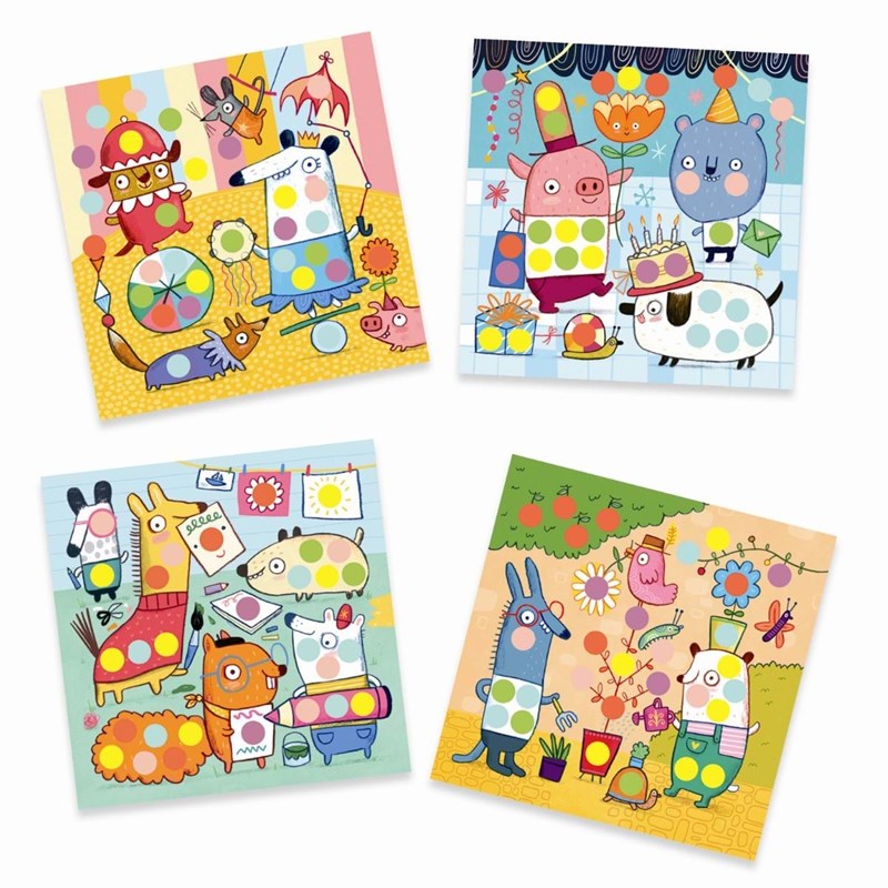 DJECO Klistermærker Farvede prikke Multi 2