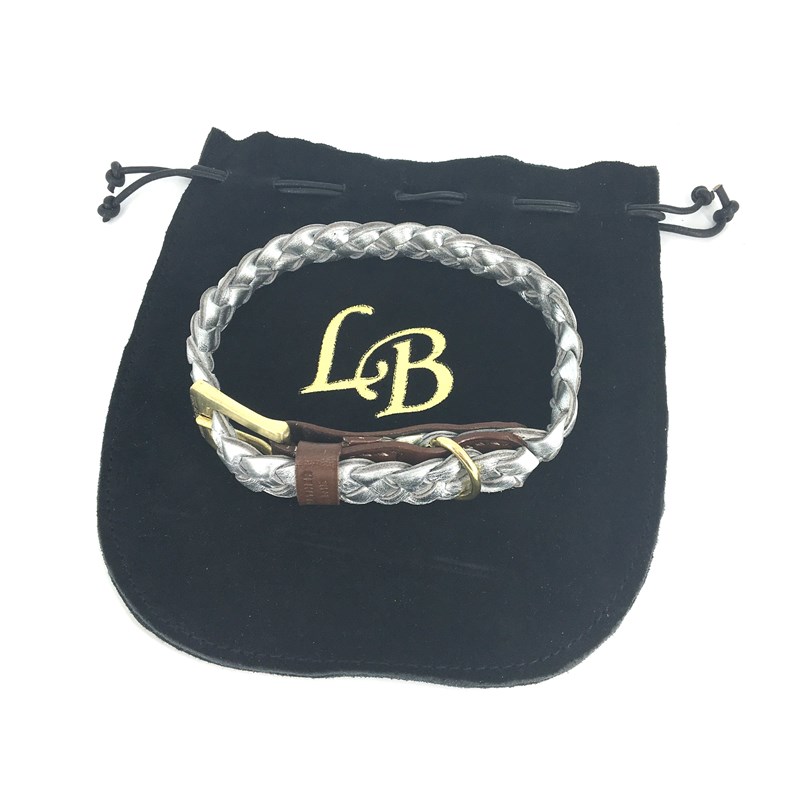 Leather by Beth Hundehalsbånd Miniflet Sølv Str S 7