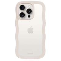 Holdit Mobilcover Wavy Transparent Beige Iphone 15 Pro 1