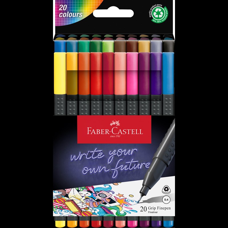 Faber-Castell Fineliner Grip 0,4 20 stk Multi 1