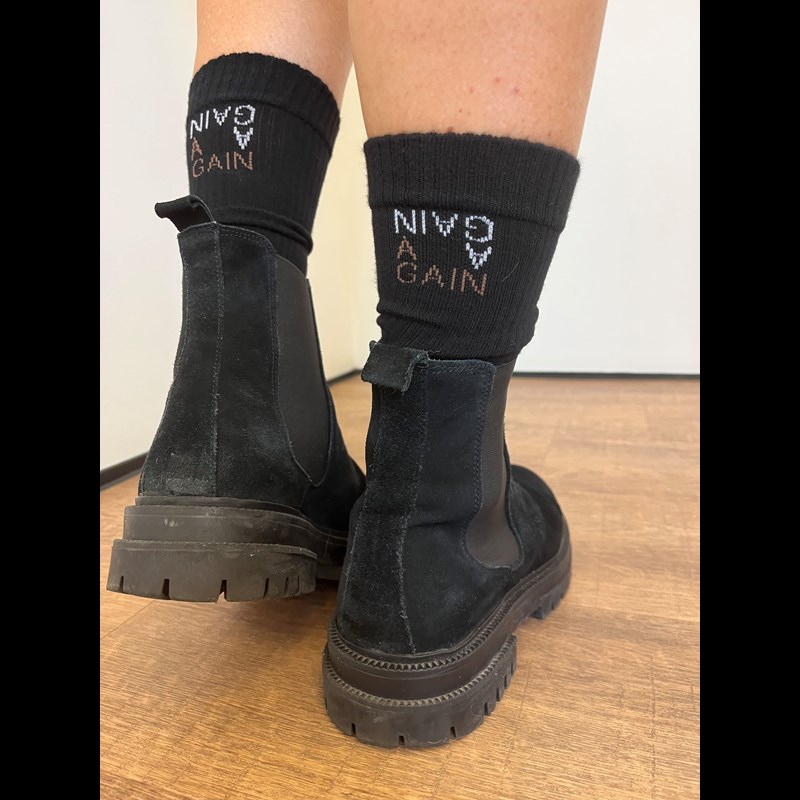 Again Bambus Vicose Strømper unisex Sort 37-39 2