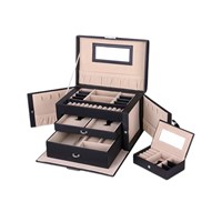 UNIQ Smyckeskrin XL m/ 20 fack Svart