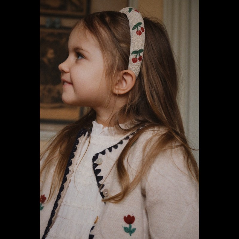 Konges Sløjd Hårbånd med Perler Cherry Lyserød 2