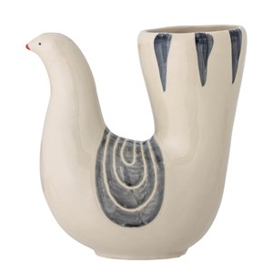 Bloomingville Vase Trudy Hvid/Navy