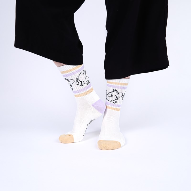 Nordic Buddies Damstrumpor Mumin Retro Vit Str. 38-42 2