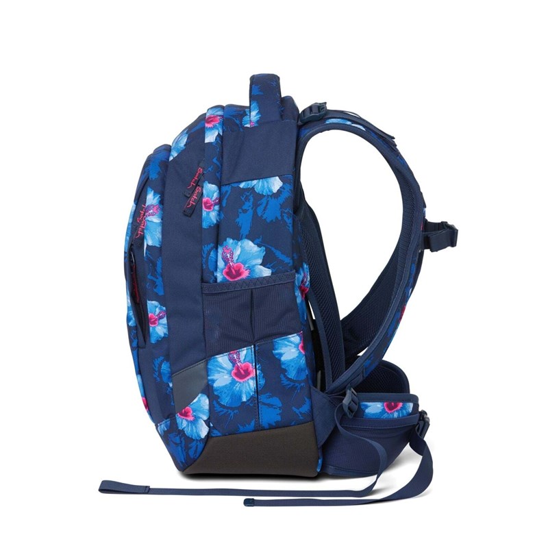 Satch Skoletaske Sleek Waikiki Blue Blå m/blomst 6
