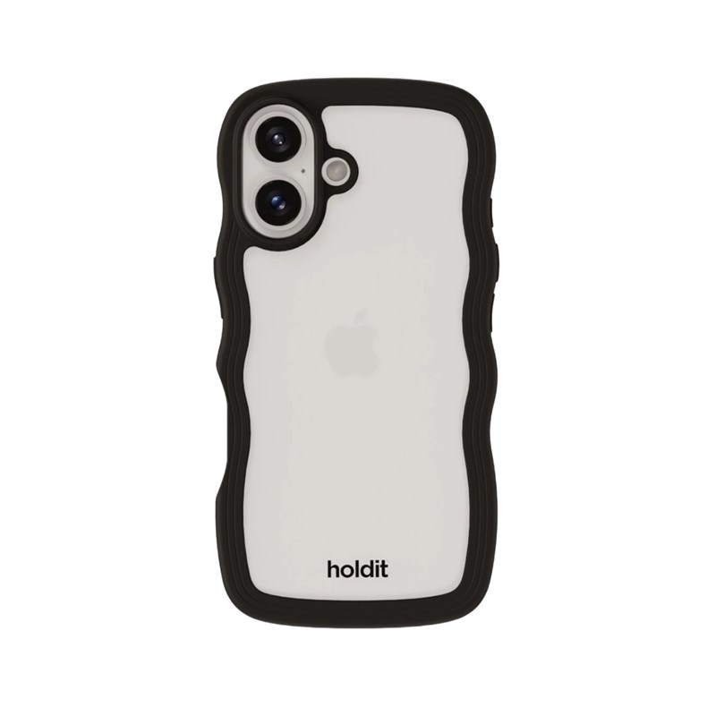 Holdit Mobilcover Wavy Sort Iphone 16 1