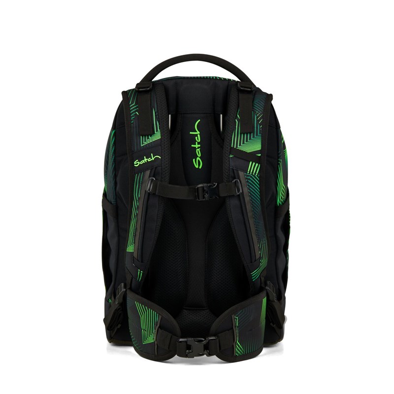 Satch Skolväska Pack Seismic Green Grönt mönster 5