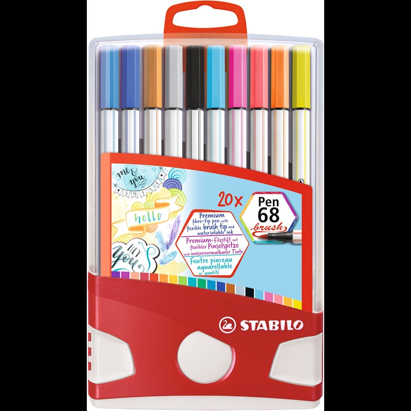 STABILO Tuscher Pen 68 Brush 20-pack Multi