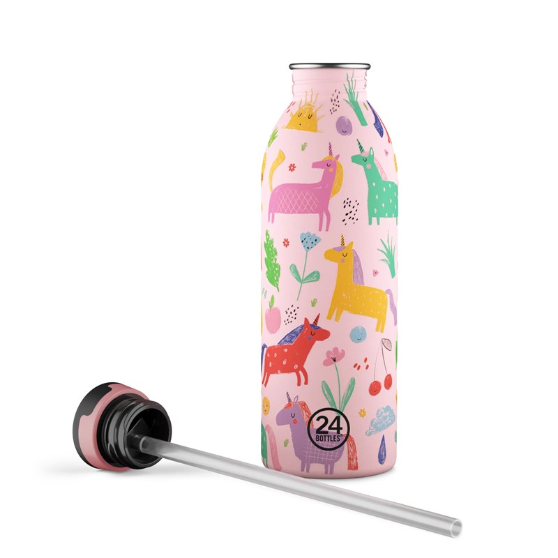 24Bottles Vattenflaska Urban Bottle Rosa mönstrad 4