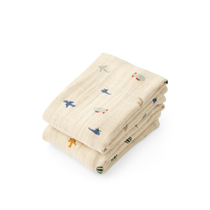 LIEWOOD Stofble Lewis 2-pak Beige/blå