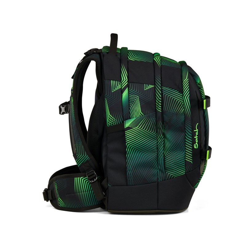 Satch Skolväska Pack Seismic Green Grönt mönster 4
