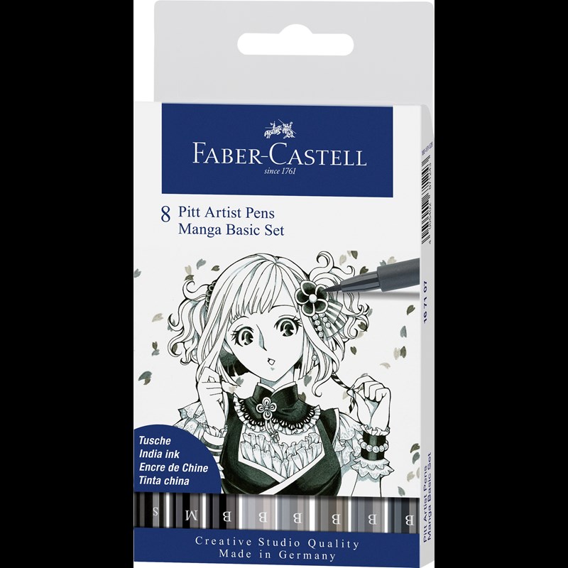Faber-Castell Tuscher Pitt Artist Manga 8 st Multi 1