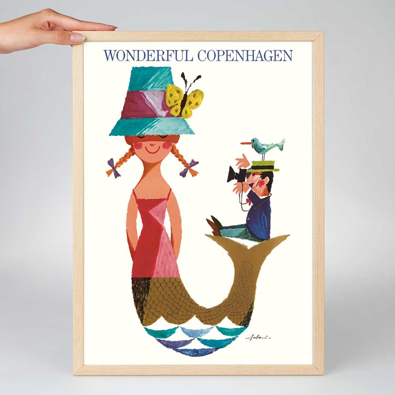 Antoni Legacy Plakat Den lille Havfrue Hvid/Navy 70x50 cm