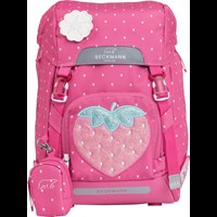 Beckmann Skoletaske Classic Strawberry Pink mønster 1