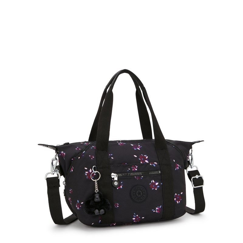 Kipling Axelremsväska Art Mini Svart/med blommor 4