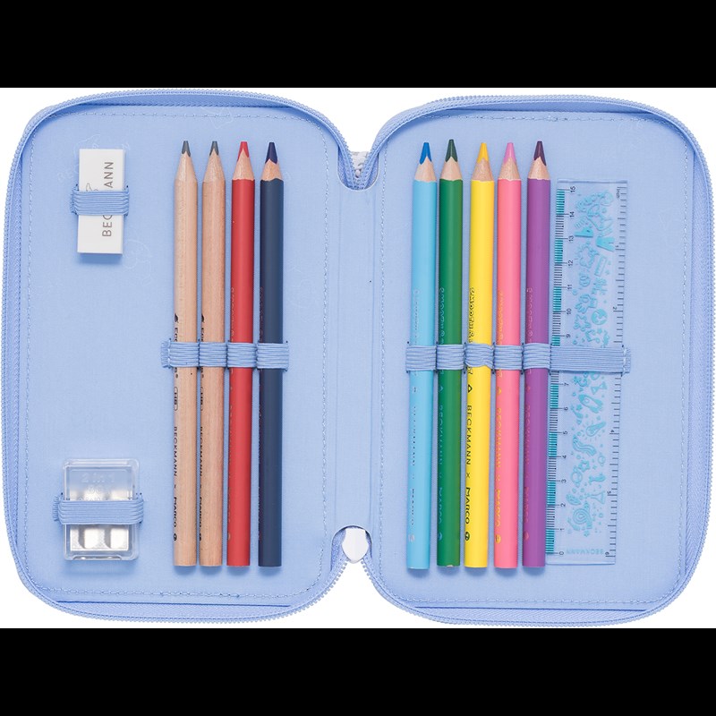 Beckmann Penalhus Seashell 3-lags lyseblå/lilla 2