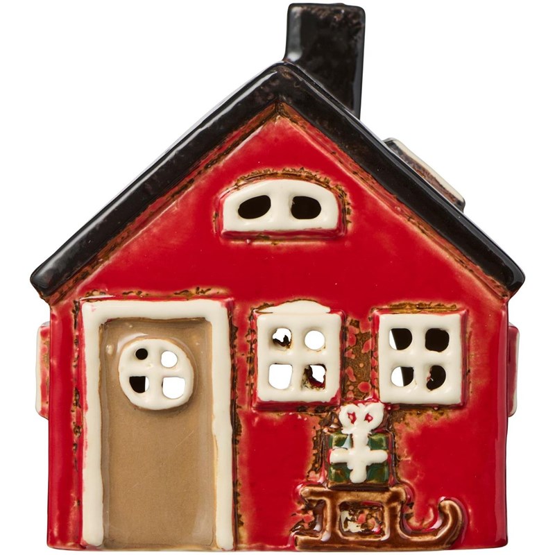Ib Laursen Värmeljusstake Hus Julklapp Röd 1
