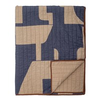 Bloomingville Tæppe Roosi Quilt Blå/Taupe 1