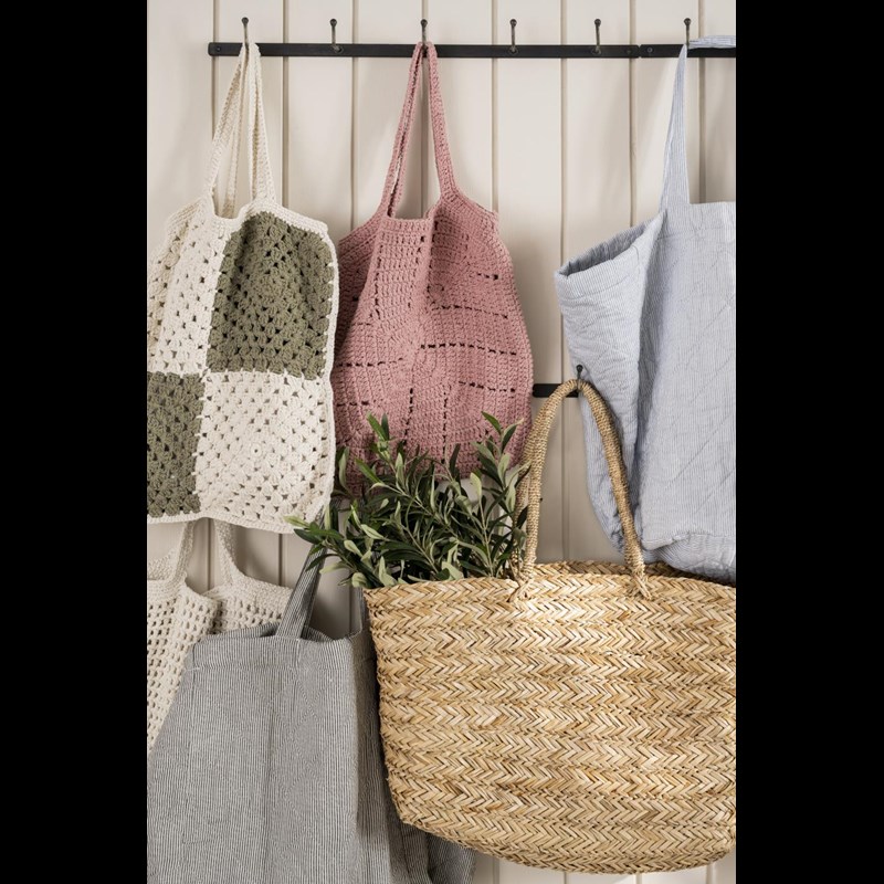 Ib Laursen Totebag Virkad väska Fält Oliv 2