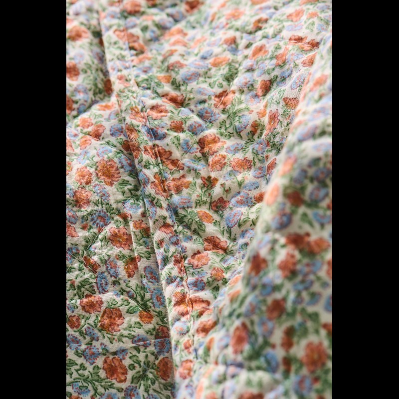 Ib Laursen Tæppe Quiltet Blå Blomst 4