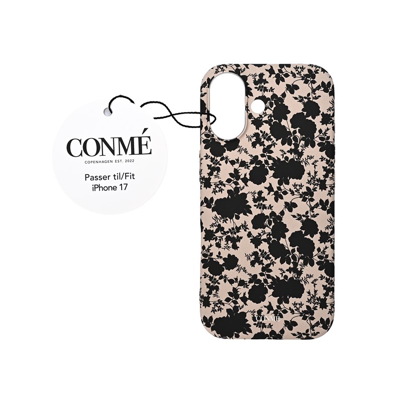Conmé Mobilcover Contrast Flower Sort mønster iPhone 17 3