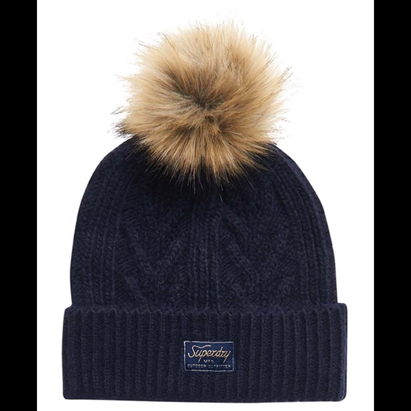 Superdry Hue Cable Lux Beanie Blå