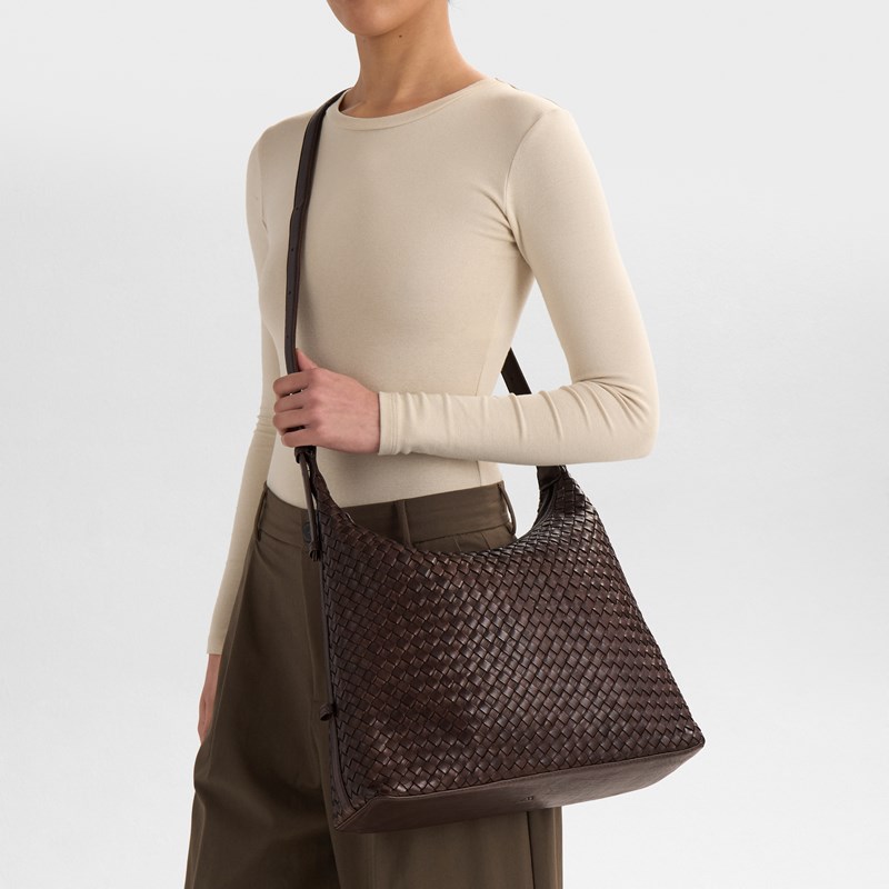 MARKBERG Axelväska TribecaMBG Weave M. Brun 14" 2