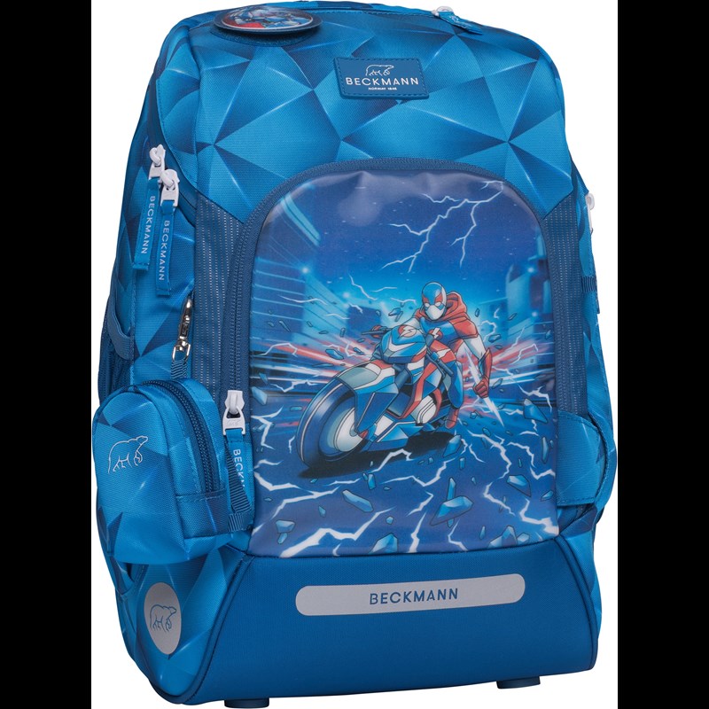 Beckmann Skoletaske Active Air Bl Light Blå/rød 2