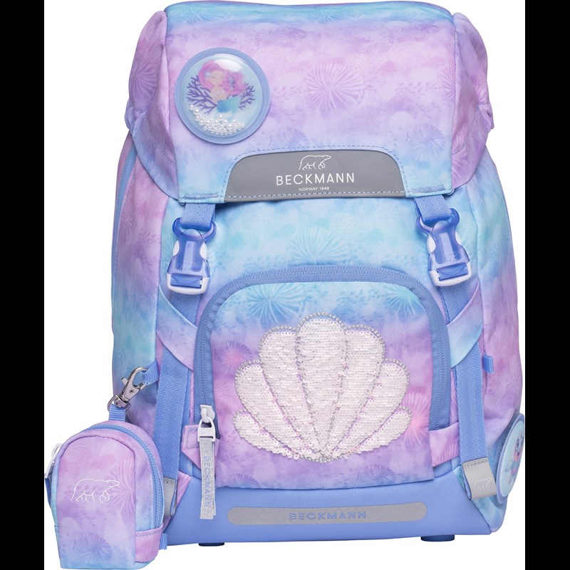 Beckmann Skoletaske Classic Seashell lyseblå/lilla 1
