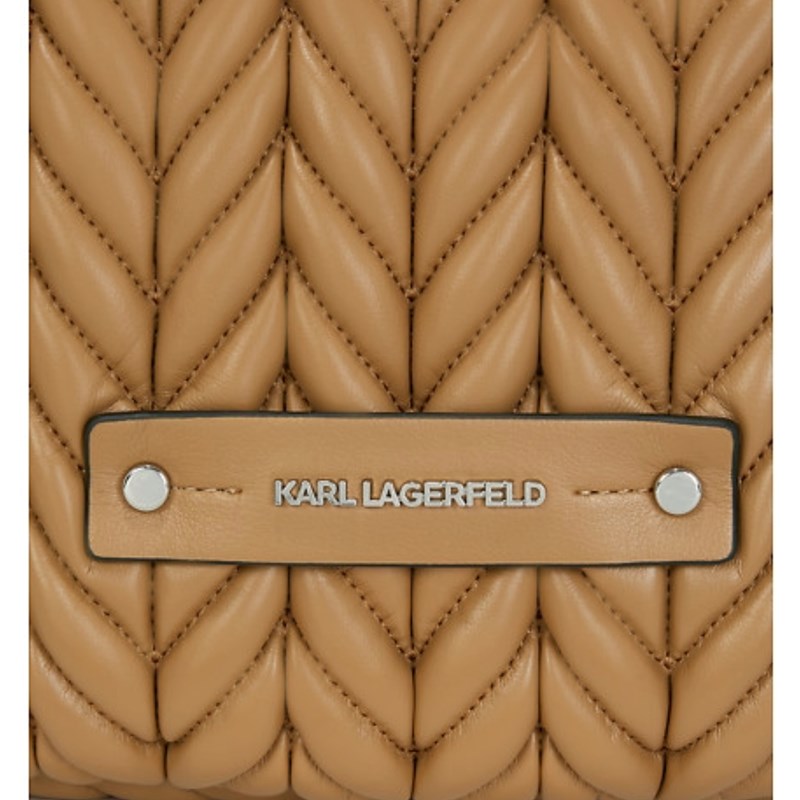 KARL LAGERFELD Skuldertaske Weave Hobo  Caramel 4