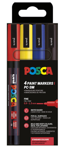 POSCA Pennor POSCA PC-3M 4-pack Multi