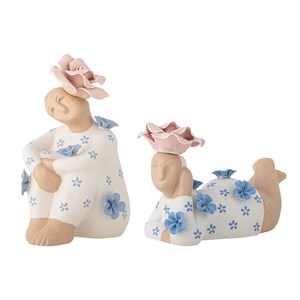 Bloomingville Dekoration Floriella Deko Blå/hvid