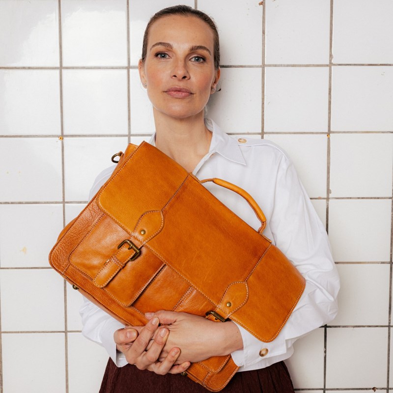 RE:DESIGNED Computertaske Melia Big Cognac 16" 7