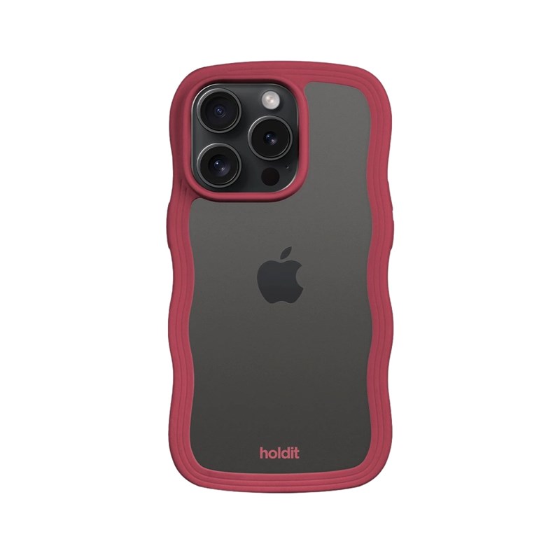 Holdit Mobilcover Wavy Rød/Hvid Iphone 15 Pro 2