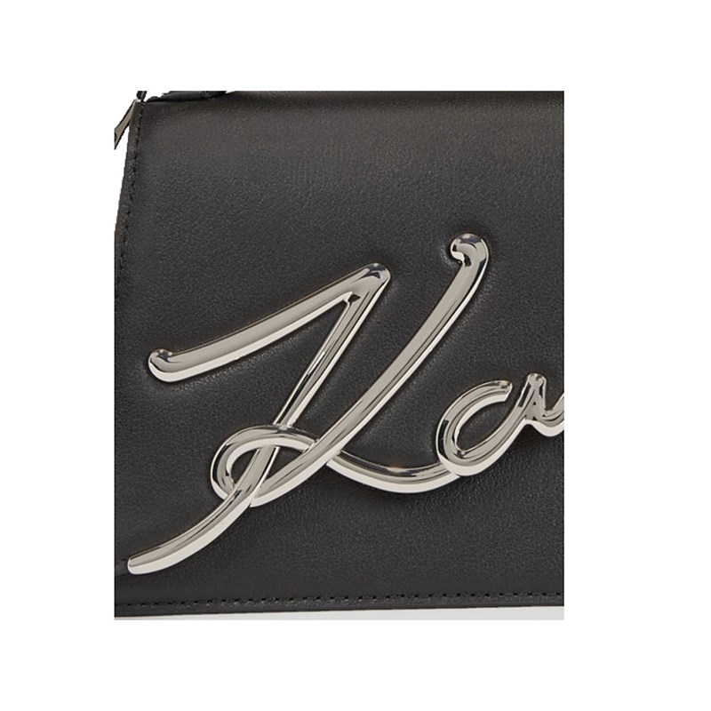 KARL LAGERFELD Axelväska Signature  Svart/Silver 3
