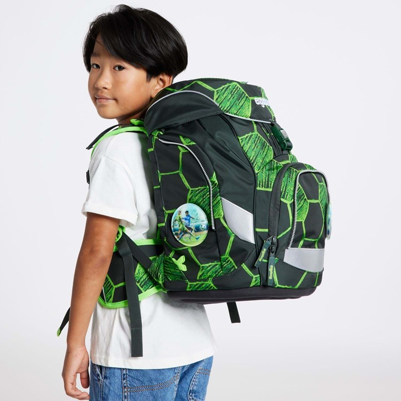 Ergobag Skoletaskesæt Pack KickBear Sort/Grøn 6