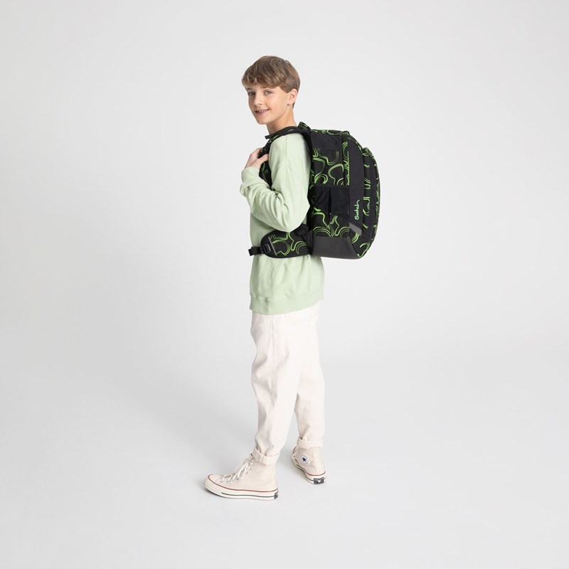 Satch Skoletaske Air Green Supreme Grøn mønster 11