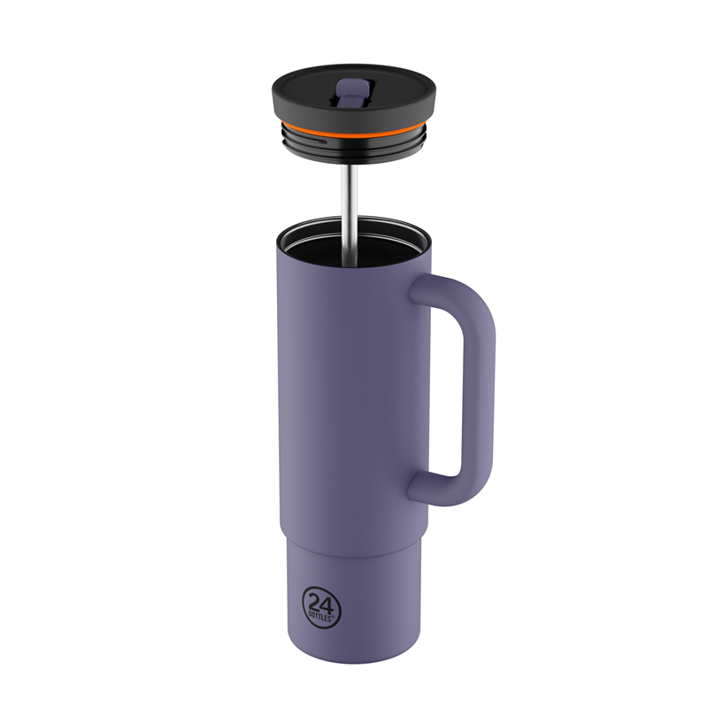 24Bottles Termosmugg Straw Cup Grå 2